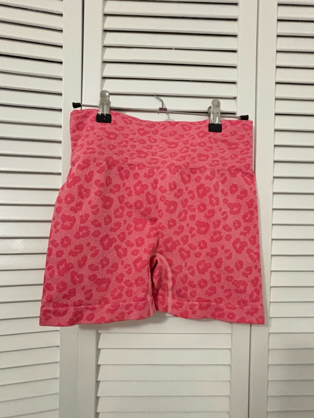 Pink Leopard High-Waist Women’s Active Shorts